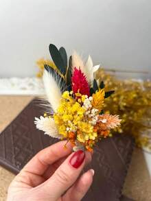 1/4/8/12pcs Artificial Rabbit Tail Grass Small Bouquet, For Home Floral Arrangement Decor, Halloween Table Decoration, Aromatherapy Bouquet, Vase Decoration, Groom & Bride Boutonniere, Bridesmaid Gift, Birthday Gift, Gift Box Accent, Wedding Decoration, Suitable For Valentine's Day, Mother's Day, Thanksgiving, June Festival - Yellow - View 5