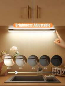 智慧 LED 感應燈，磁吸式可調光櫥櫃燈，適用於走廊、廚房櫥櫃、樓梯、走道、衣櫥、居家櫥櫃 - 白色 - 查看 2