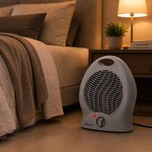 Aquecedor Elétrico Portatil Silencioso 2 nives De Temperatura Quartos Salas Escritorio Clima Agradável Rapidamente - Cinza - Visão 8