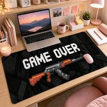 1 buah Alas Mouse Meja Anti Air dan Anti Selip Ukuran Besar, Motif Pixel Game Over Gun, Alas Keyboard Tahan Aus untuk Perlindungan Desktop Kantor dan Gaming - View 3