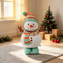 48 Inch Standing Santa Claus & Snowman Foil Balloon, Christmas Mall Atmosphere Decoration, Indoor Theme Decor Arrangement - Multicolor - View 3