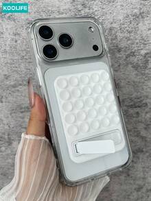 KOOLIFE 2合1透明防震手機殼，附可拆卸吸盤支架免持架，適用於 iPhone 18 Pro Max、17、17 Pro Max、16 Pro、15 Pro Max、13 Pro、15、14、14 Pro、13 - 透明+白色 - 查看 24