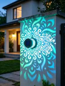 1/2/4pcs Mandala Pattern Solar Projection Wall Light, LED Outdoor Solar Wall Light, Waterproof Landscape Decorative Light, Suitable For Garden, Lawn, Patio, Stairs, Birthday Party Atmosphere Decoration - Multicolor - View 7