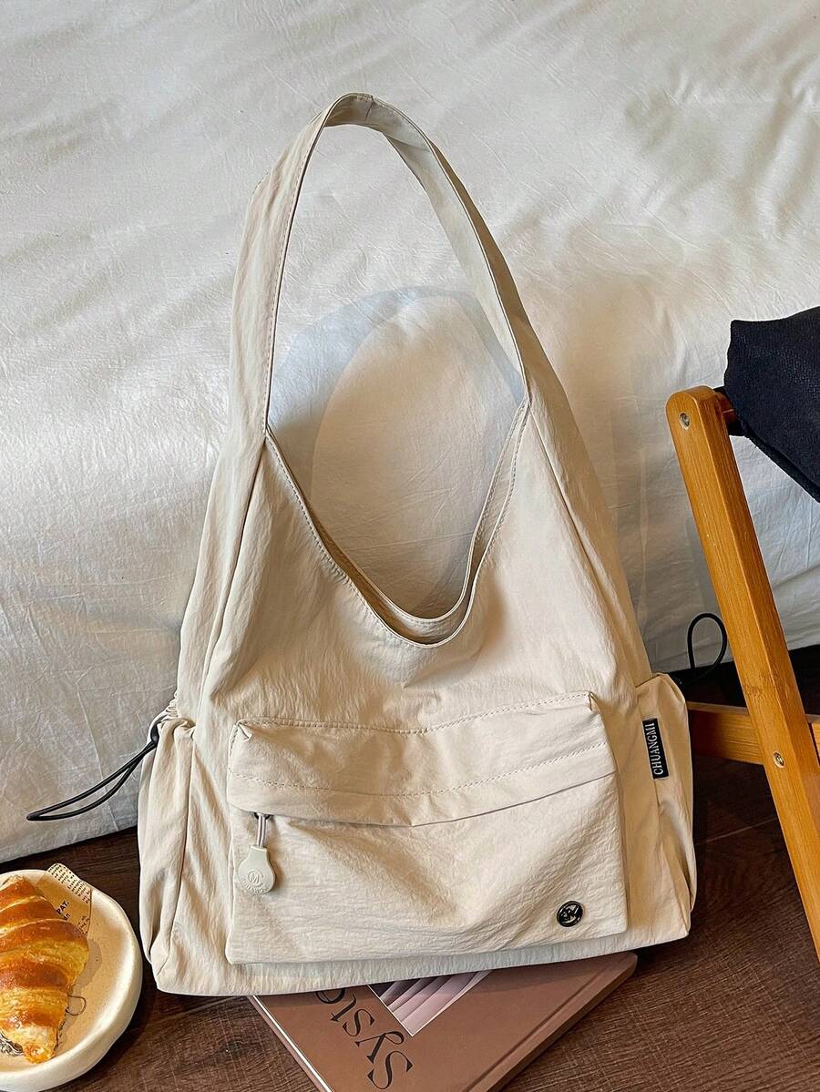 New Solid Color Casual Minimalist Multi-Pocket Women's Shoulder Bag, Suitable For Commuting And Shopping - A - View 1
