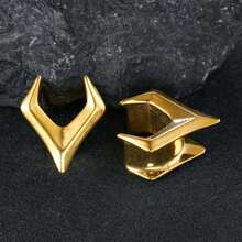 2pcs Punk Spiked Saddle Ear Gauges 316L Stainless Steel Ear Cartilage Piercing Stretchers Jewelry Earrings - 1768 - View 7