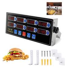 8-Channel Digital Kitchen Timer For Commercial Kitchen Fryers, Loud Ring Reminder, Stainless Steel Alarm, Adjustable Volume - 1PC - View 1