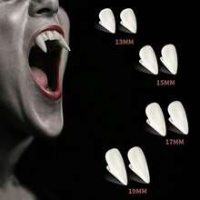 1 Pair Resin Fangs, Suitable For Cosplay Props, Vampire Teeth, Zombie Teeth, Tiger Teeth, Christmas Costume Accessories, Halloween - Multicolor - View 4