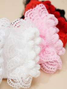 1/3/5 Pairs Baby Socks, Lace Trim Short Socks, Children's Socks, Suitable For All Seasons Daily Wear - Multicolor - View 3
