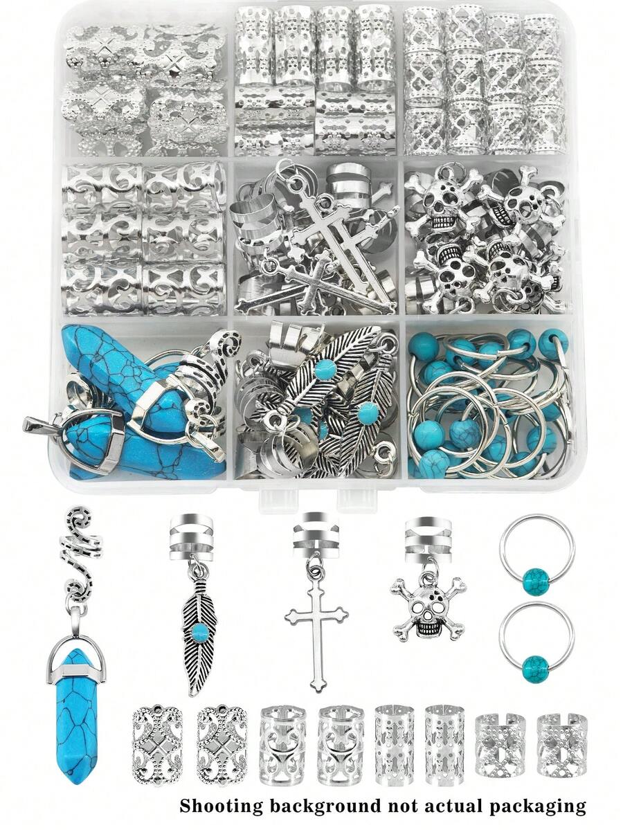 56pcs Star-Shaped Dreadlock Hair Accessories And Hair Clips, Suitable For Women