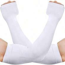 Pairs UV Cooling Arm Sleeves Sun Protection Unisex For Sports, Cycling, Golf, Running - White - View 7