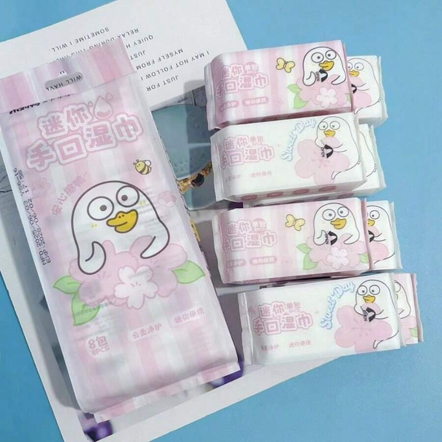 EDI Pure Water Cleaning Wipes, Student Portable Non-Woven Fabric Small Pack Wipes. - Multicolor - View 1
