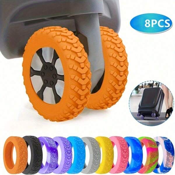 9/5/1pc Luggage Wheel Silicone Protective Cover, Shock-Absorbing & Silent, Fits Travel Suitcases, Essential For Back To School, Summer Vacation, Beach Trips, Durable Wheel Cover Designed For Frequent/Business Travelers