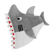 1pc Funny Plush Shark Head Mask, Soft Cartoon Animal Hat, Suitable For Cosplay Party, Halloween Photo Props - Multicolor - View 8