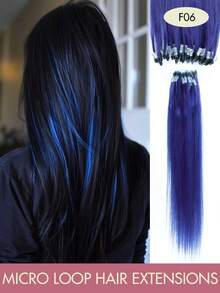 Women's Micro Ring Human Hair Extensions, Rainbow Color 12-20 Inch 30g Straight Hair Micro Bead Extensions, Add Length And Volume, Suitable For Party, Holiday And Daily Hairstyles - Multicolor - View 13