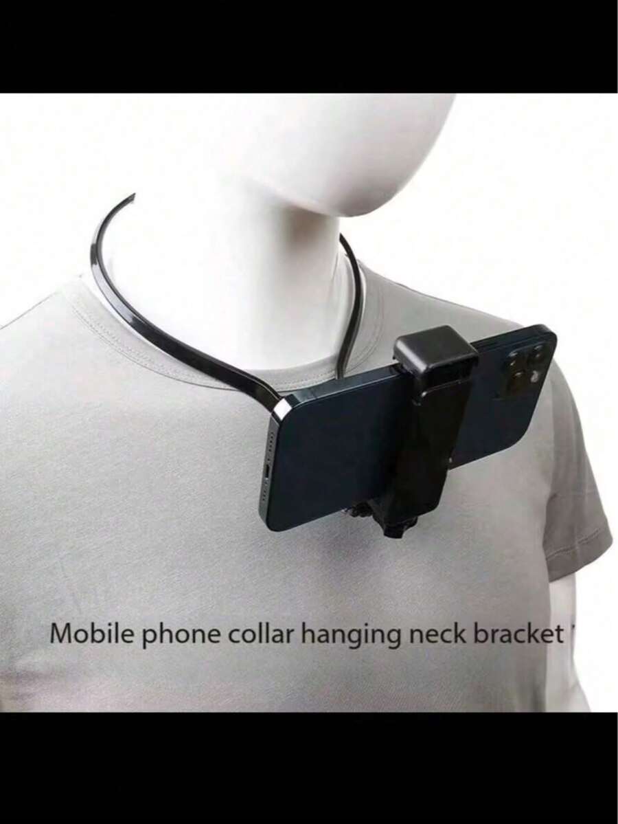 1pc Necklace-Style Phone Holder & Stand, Suitable For Self-Filming, Fishing, Outdoor Travel Recording, Motorcycle Riding Photography Compatible With IPhone, Android Phone, Gift For Birthday, Family, Friends Phone Stand Phone Accessories - Multicolor - View 1