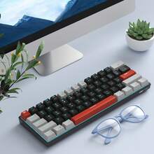 MageGee Star61 Mini Gaming Mechanical Keyboard, 60% Layout 61 Keys, Blue LED Backlight, Wired NKRO Multi-Device Gaming Keyboard, Optional Red/Blue/Brown Switches, Suitable For Laptop PC Gamers - Black - View 9