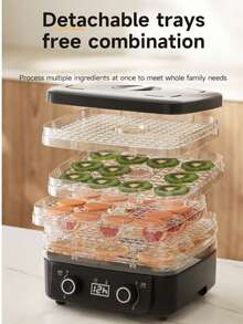 HONGMEI 5-Layer Food Dehydrator | Multi-Functional Home Appliance | Suitable For Making Beef Jerky, Fruits, Vegetables And Pet Treats | High-Heat Air Circulation | 5 Stackable Trays - US A Type Plug(110-127V) - View 7