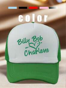 1 Pc Men's "BILLY BOB CHARLENE" Printing Hats For Men Adjustable Hats, UV Protection Sun Hat, Ideal For Hiking, Mountaineering, Travel - Multicolor - View 4
