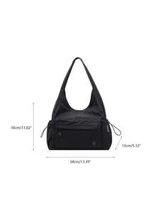 New Solid Color Casual Minimalist Multi-Pocket Women's Shoulder Bag, Suitable For Commuting And Shopping - A - View 11