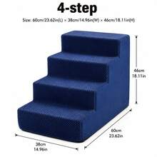 1pc Right Angle Pet Stairs, 3/4/5 Steps High Elasticity Sponge Climbing Ladder Suitable For Elderly And Disabled Pets To Get On Sofa And Bed, Non-Slip And Removable Washable - Multicolor - View 26