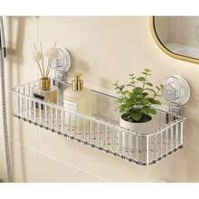 Suction Cup Wall-Mounted Storage Rack, No-Drill Bathroom Kitchen Home Organizer Shelf For Cosmetics, Toilet And Washbasin - Bathroom Shelf - View 4
