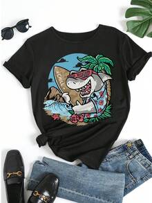 Women T-Shirts - 黑色 - 查看 5