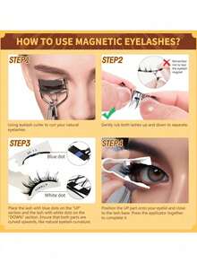 Magnetic False Eyelashes Set, Natural Reusable Magnetic Fox Eye Lashes, Enhance And Lengthen Eyelashes, Halloween, 3D Curly Fluffy Glue-Free Comfortable Wear, With Strong Magnets - Multicolor - View 6