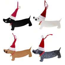 1pc Christmas Decoration Yard And Garden Decor Christmas Tree Cute Cartoon Hanging Ornament Christmas Tree Dachshund Dog Small Pendant - A - View 11