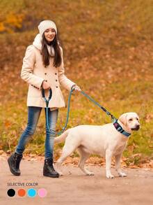High Reflective Dog Harness Leash Collar Set, Adjustable Padded Dog Vest, Reflective Non-Obstructive Pet Oxford Vest With Front & Back Easy Control Handles, Comfortable, No-Choke Design Pet Vest Leash Collar Set - Ideal Choice For Outdoor Adventure, Multiple Sizes - Suitable For Small, Medium And Large Pets (If In Doubt Between 2 Sizes, Opt For The Larger Size As It Can Be Adjusted) - Multicolor - View 9
