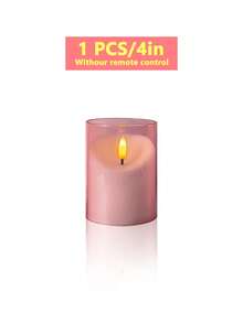 3pcs Flameless Candle Lights Set With Timer Remote Control, Battery Operated Pink Cup Candles, Suitable For Christmas, Halloween, Valentine's Day, Gifts, Presents, Birthday, Wedding, Dining Table, Party - Pink - Warm Light - View 13