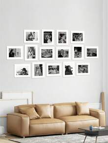 15pcs Black (With Backboard) Minimalist Elegant Corridor Wall Decor Memorial Paper Photo Frames Wall Hanging Paper Photo Frames Home Wall Decoration For Holiday Celebration And Home Decor (Paper Product) - Multicolor - View 5