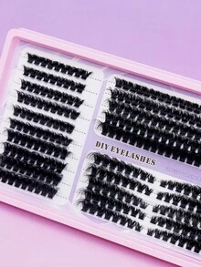 Ayrmilla 100D Mixed‑Size Fluffy Cluster False Eyelashes 9‑12mm D‑Curl Individual DIY Lash Extensions Soft Light‑Weight Reusable Wispy Segmented Lashes For Daily Party Eye Makeup - D - View 4