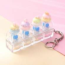 Cartoon Bear Dessert Food Shape Bag Pendant Accessory,1 DIY Keyboard Keycap Keychain Accessory,Suitable For Backpacks And Bags - Multicolor - View 4