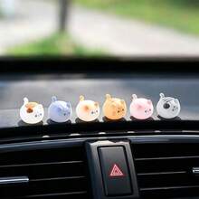 6pcs Random Creative Cute Bun Cat Car Dashboard Desktop Ornament DIY Car Interior Office Desk Computer Screen Decoration Accessories - Kitten - View 3