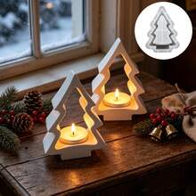 1pc Christmas Tree Candle Holder Silicone Mold, Christmas Aromatherapy Candle Holder Base Ornament Plaster Resin Mold, Holiday Atmosphere Decorative Ornament Mold, Perfect For Handmade Crafts, Gift Making, Reusable - Christmas Tree Candlestick Mold - View 8