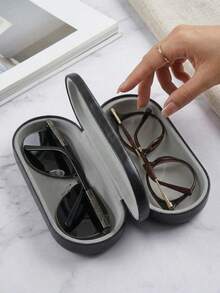 OBOVAY 2pcs/1pc Leather Double Layer Glasses Case, Dustproof & Waterproof, Suitable For Storing Glasses And Fashion Eyewear, Perfect For Daily Home Storage And Outdoor Commute, Back To School Essential - Multicolor - View 7