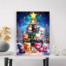 1 Buah Kit Lukisan Berlian 5D DIY Pola Pohon Natal - Seni Mosaik Bor Penuh Bulat, Dekorasi Dinding Rumah, Tanpa Bingkai - Tanpa Bingkai - View 3