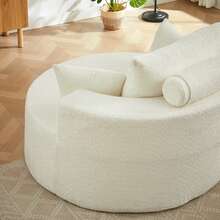 soffa beige i chenille for vardagsrum - Beige 1 säte - Visa 7