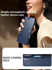 Compatible With Apple 16 Pro Max/ S24U/ Note 13 Pro Flip Leather Case Anti-Drop Phone Case + Kickstand Phone Case + High Craftsmanship + Full Set Phone Case + Compatible With Apple 11/12/13/14/15 Pro Max/ S24U/ Note 11/12/13 Pro Faux Leather Case - Royal Blue - View 3