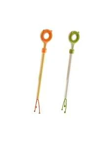 1/2pcs 3-In-1 Retractable Cat Grooming Tool (3 Colors Available): Equipped With Facial Massage/Scratching Stick And Interactive Cat Teaser; Suitable For Indoor Cats; Includes Gentle Pet Dehairing Brush; No Battery Required - Multicolor - View 10