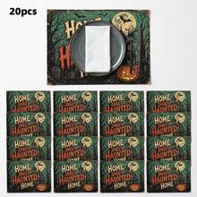 20/50Pcs Halloween Castle Haunted House Paper Placemats, Suitable For Halloween Holiday Table Decor, Cartoon Cute Style Paper Table Decor, Event Party Decoration - View 9