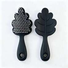 Design 958 Leaf-Shaped Shampoo Brush Comb With Handle, Silicone Hard Bristles Hair Washing Tool, Long Handle Comb - Multi-color - View 6