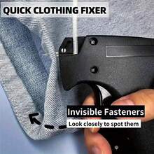 Handheld Mini Clothing Sewing Gun, Micro Needleless Sewing Gun, Price Tag Marking Gun, Handheld Sewing Hemming Gun, Fabric Staple Gun, Quick Bonding, Temporary Sewing Gun, 6 Needles, 2600 Fasteners (Black + White) - 1 Black Gun + 2600 Needles + 6 Needle Tips - View 6