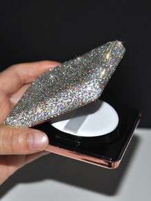 1pc 15g Luxury Sparkling Rhinestone Foundation Liquid Dispenser Empty Container, Portable Travel Cosmetic Divider Box, Exquisite Gift - View 8