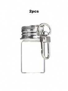 7ml Clear Mini Glass Bottle Keychain With Metal Key Ring, Micro Message Bottle, DIY Handmade Pendant For Bags And Keys, Holiday Commemorative Gift - Multicolor - View 13