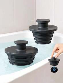 2pcs Silicone Anti-Clogging Universal Drain Stoppers, Suitable For Kitchen Sink, Bathtub, Bathroom Drain, Bathtub Replacement Parts, Leak-Proof Sealing, Easy Installation, No Tools Required, Bathroom Decor And Accessories - Multiple Styles - View 8