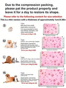 Cute Paw Print Pet Blanket, Soft Flannel Warm Sleeping Pad, Suitable For Small And Medium-Sized Dogs And Cats, As Well As Washable Plush Bed Covers For Various Small Animals - S(38cm*30cm) - View 2