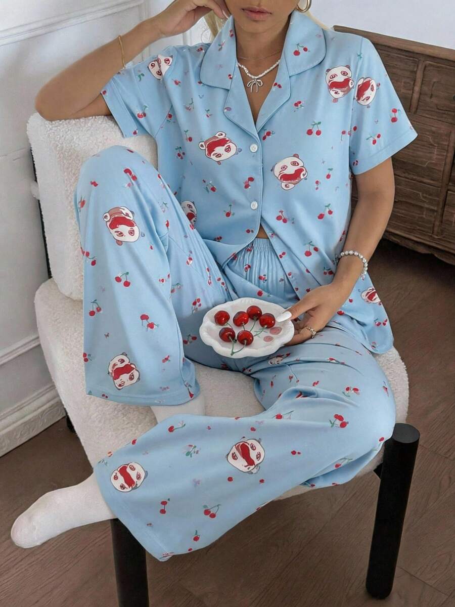 Milan-Patterned Pajama Set – Designed For Those Seeking A Blend Of Elegance And Comfort, This Pajama Set... - White - View 1