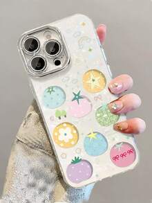 Fashionable Colorful Tomato Phone Case Compatible With Apple 17 Pro Max/17 Pro/17 Air/17/16 Pro Max/15 Pro Max/ 14 Pro/13 Pro With Built-In Lens Protector/15 Pro/12/14 Pro Max/15/16 Plus New Protective Cover - Multicolor - View 4