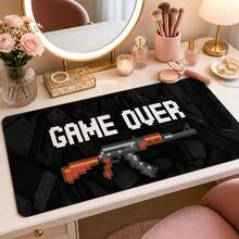 1 buah Alas Mouse Meja Anti Air dan Anti Selip Ukuran Besar, Motif Pixel Game Over Gun, Alas Keyboard Tahan Aus untuk Perlindungan Desktop Kantor dan Gaming - View 4